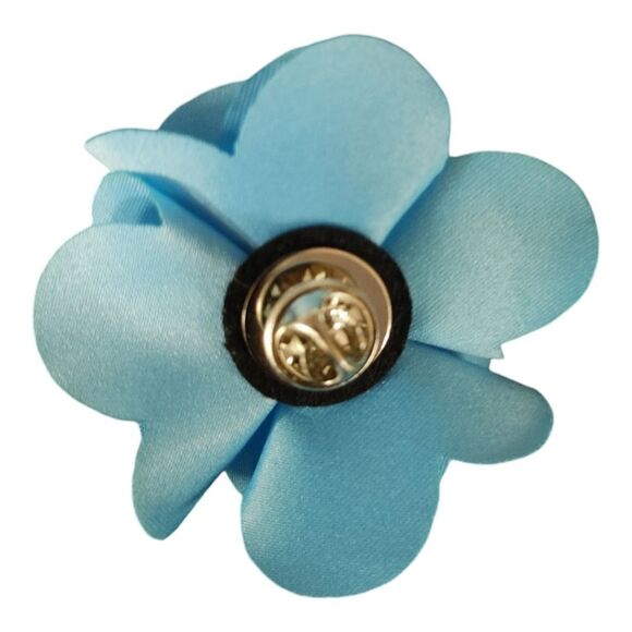 MEN'S LARGE SOLID LIGHT BLUE LAYERED LAPEL PIN FLOWER. - Picture 2 of 2